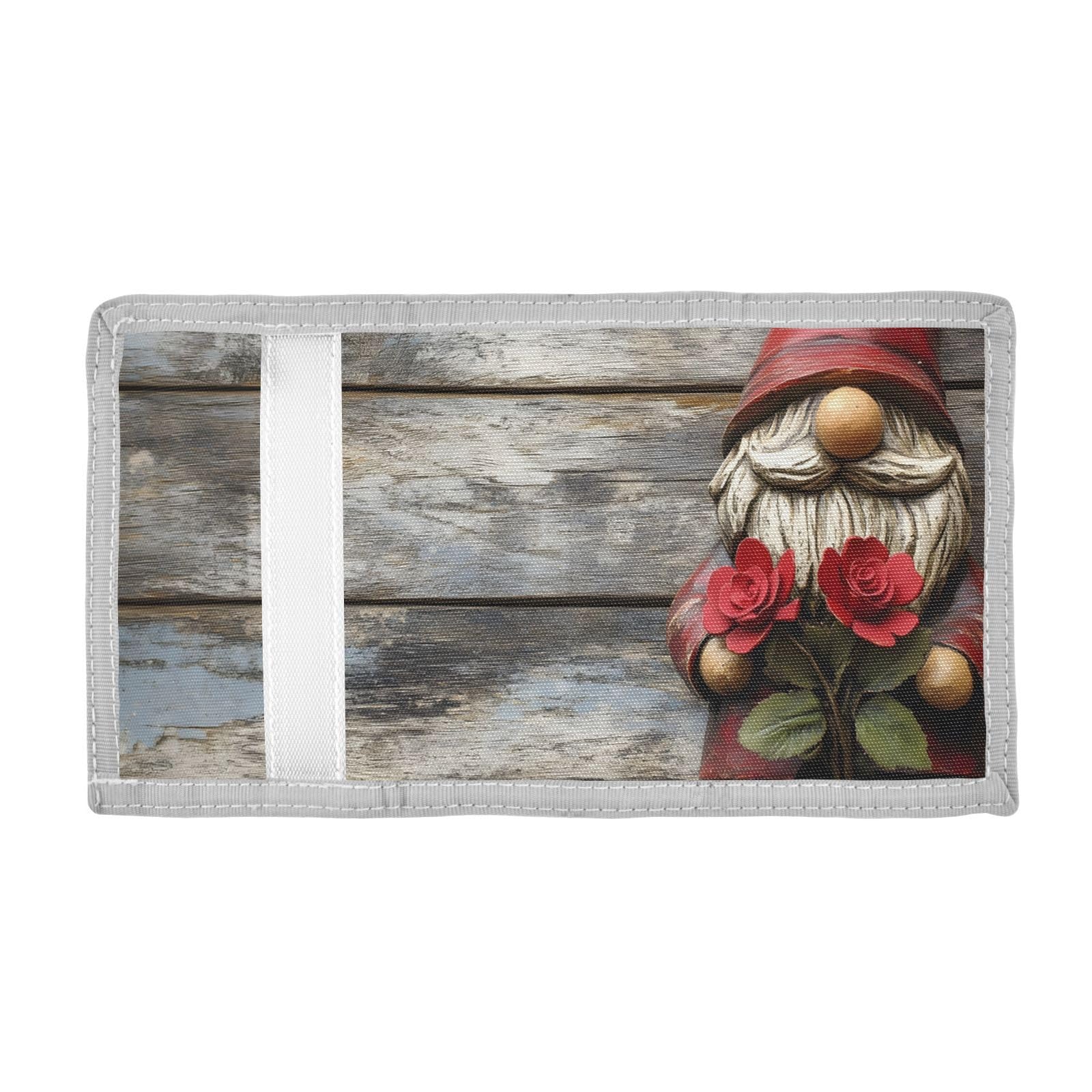 FOLIOSA Kids Wallet for Boys Girls Valentines Gnome Print Youth Wallet with Zipper Pocket Card Holders, Novelty Wallet 4.9×2.9 in