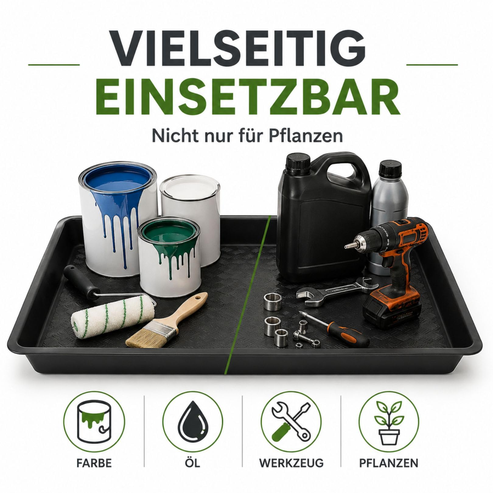 Weedness Bandeja de Cultivo 120×120×12 cm – Bandeja de Drenaje Impermeable, Resistente y Duradera para Cultivo Indoor