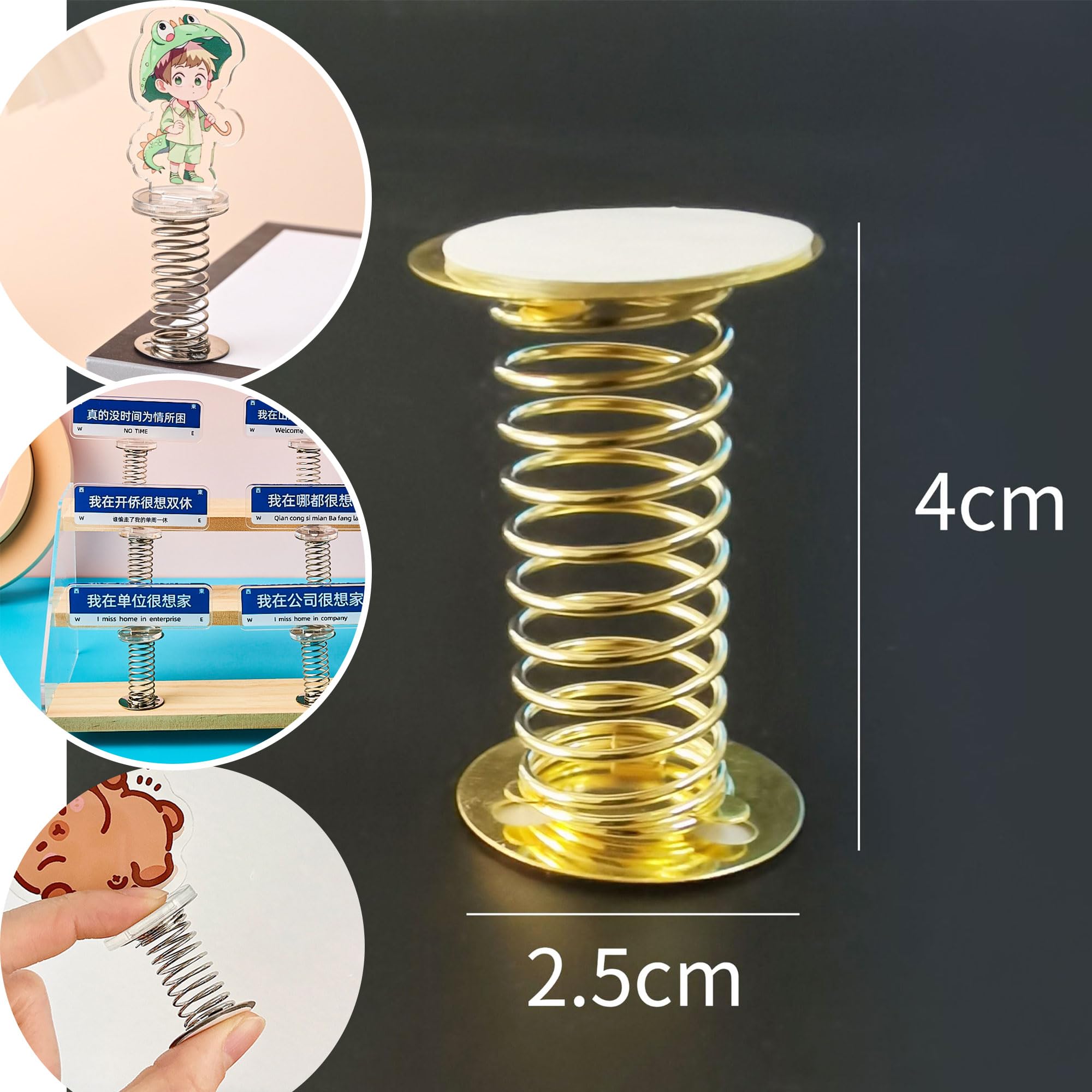Hayaww 10pcs Head Shaking Spring Stand Spring Base Wobble Head Car Spring Base Shaking Doll Feather Base Doll Accessories Base Car Shake Head Doll Base Dashboard DIY Home Decoration (B) - Image 3
