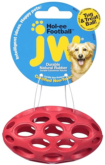 JW Pet Company Mini Hol-ee Football Dog Toy, Colors Vary