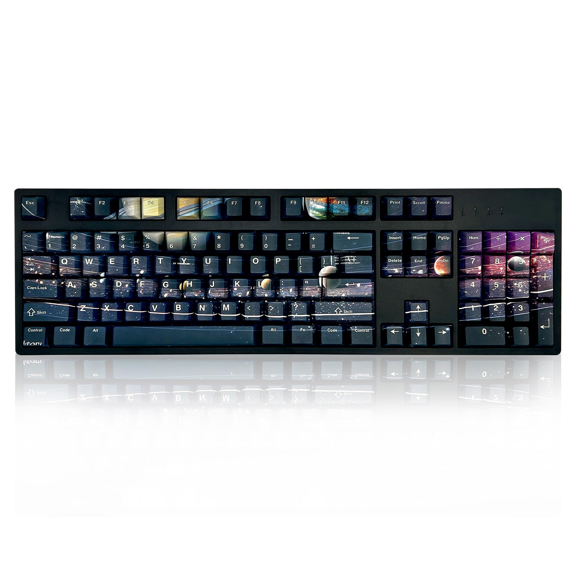 GUNMJO PBT Dye-Sublimation Astronaut Keycaps for Gaming Keyboard with Cherry Gateron MX Switches Mechanical Keyboard, OEM Profile 61/87 /Full 104 Keys US Layout Compatible Keys with 6.25U Space Bar