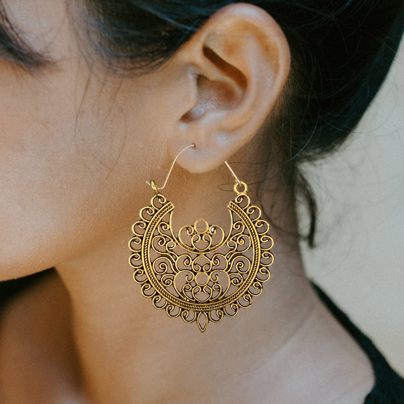 Orecchini a polsino pendenti Orecchini Boho da donna Gioielli Orecchini a cerchio in argento sterling Orecchini pendenti etnici