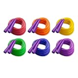 32 Foot Licorice Jump Rope for Fitness&comma; Assorted Colors - Speed Jump Ropes with Contoured Handles for Exercise&comma; Cross Training&comma; Boxing - Premium Skipping Rope for Kids&comma; Adults