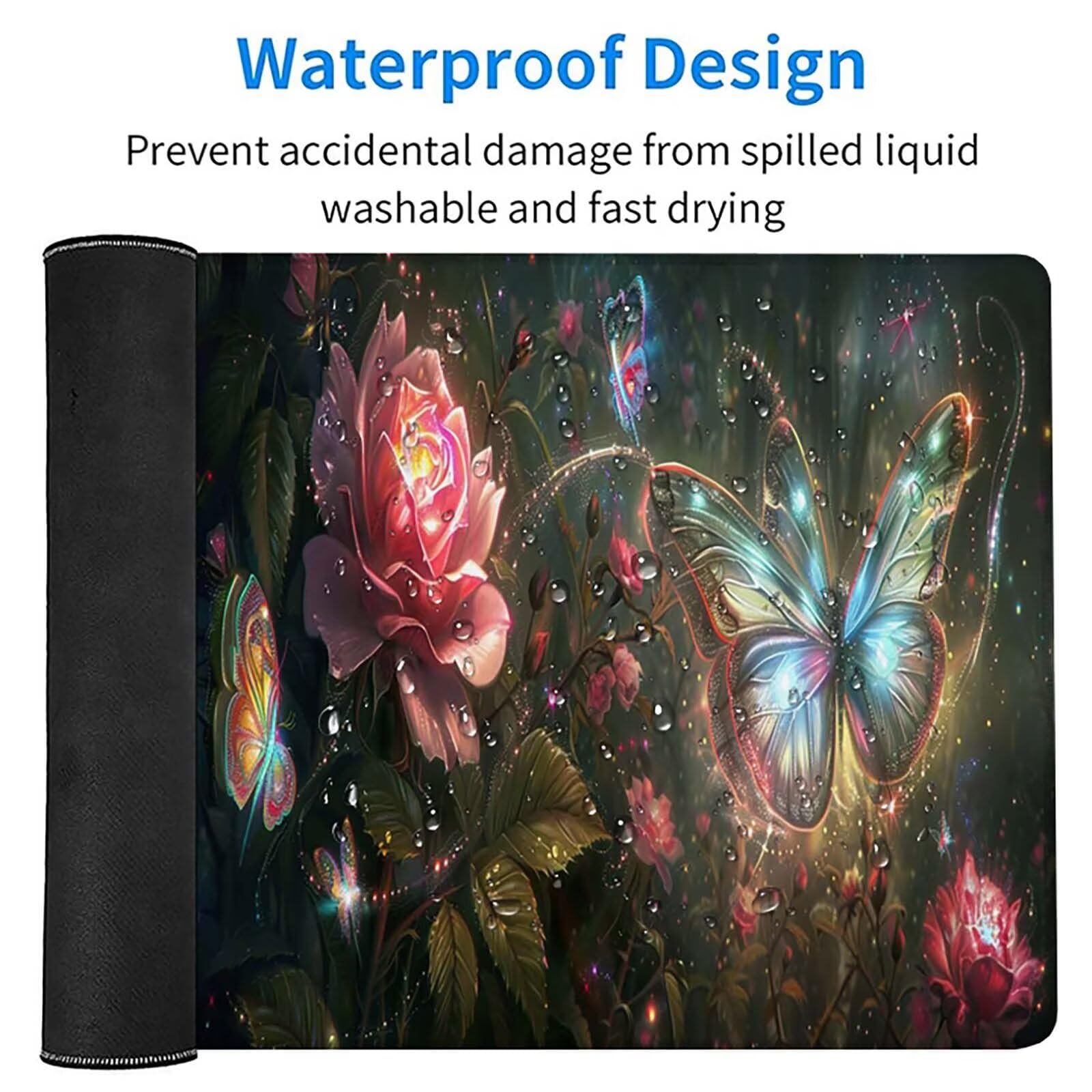 Podkładka pod mysz XXL 1600x800x3mm, podkładka pod mysz do gier motyl z antypoślizgową gumową powierzchnią, poprawia precyzję i szybkość, komputer dla gracza i akcesoria biurowe, prezent dla mężczyzn