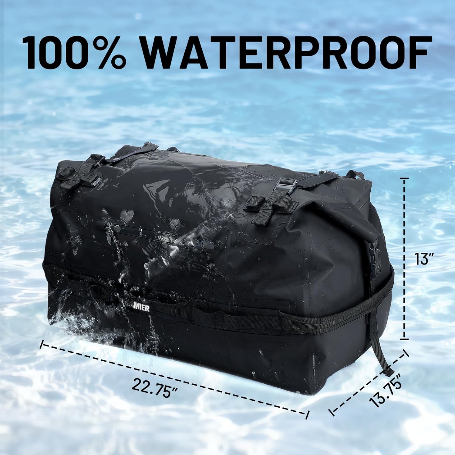 MIER Waterproof Duffel Bag Motorcycle Dry Bag Backpack Large Roll-Top Heavy Duty Dry Duffle Bags for Kayaking Camping Boating Gym Beach Cruise Ship, 60L/80L