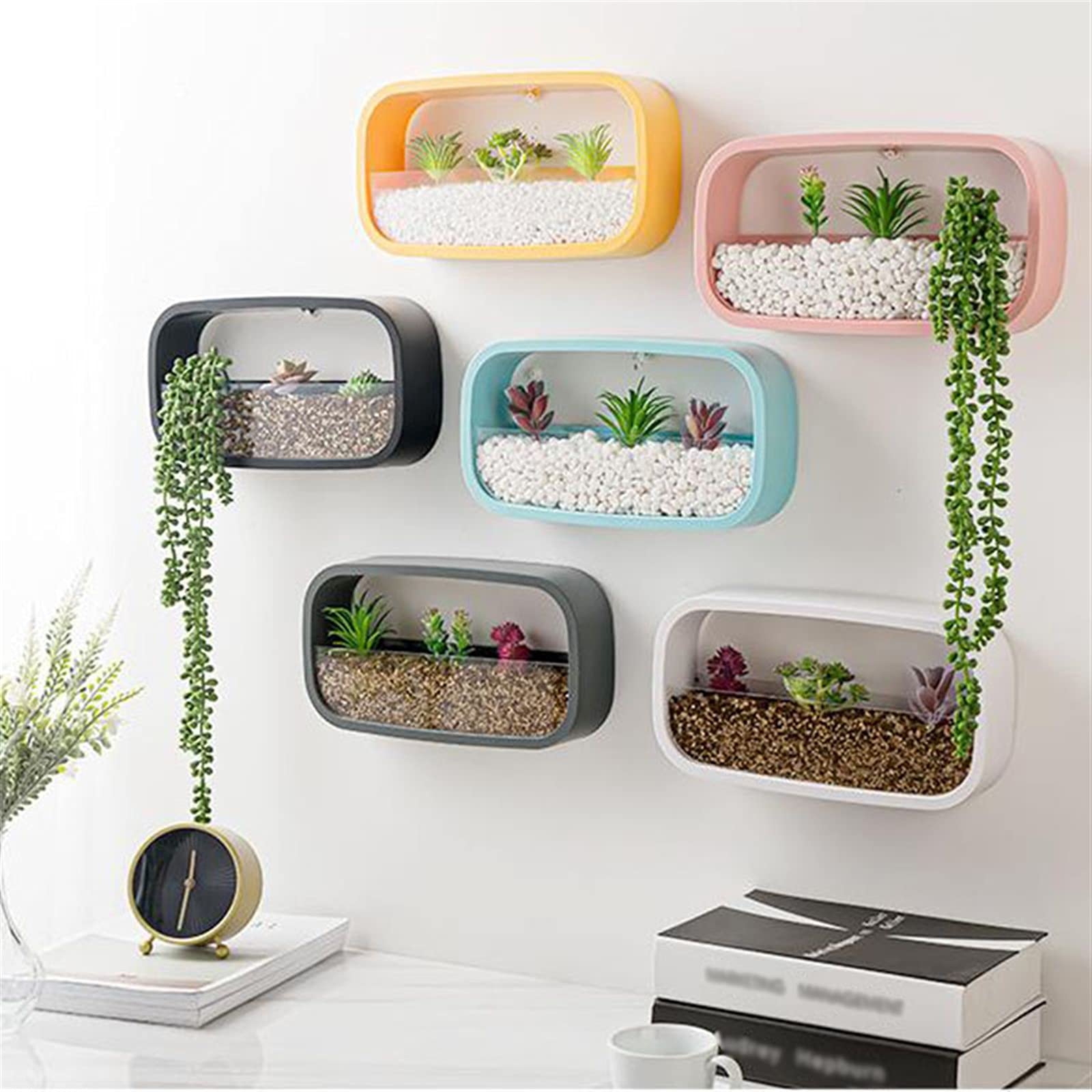 Jardiniere balcon Vase murale Moderne Art Moderne Vase suspendu Planteurs Fleurs Pot de fleur Panier plant for la chambre extérieure intérieure Décoration de salon Pot suspendu plante interieur ( Colo