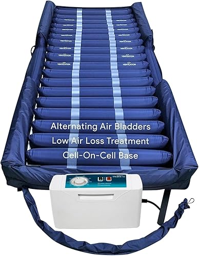 Miniatura 22 de Almohadilla de presión alterna de 5 pulgadas, 36 x 80 pulgadas, almohadilla de cama para evitar llagas de cama con bomba de aire eléctrica