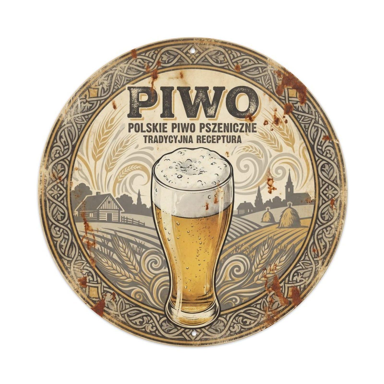 Drink Culture Polish Beer Brew House Bold Silkscreen Metal Tin Sign