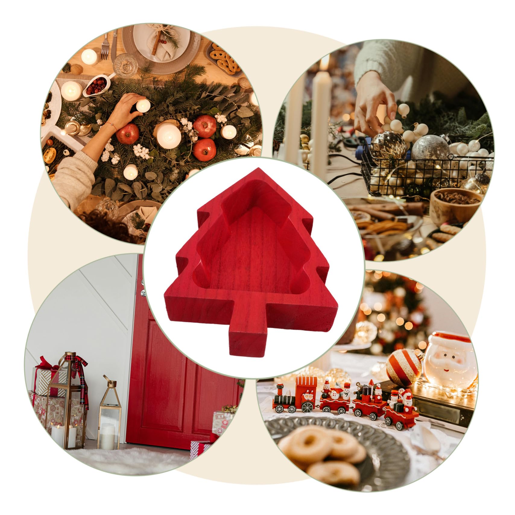 Bandeja para Aperitivos con Forma de Árbol de Navidad Plato para Secos Snacks y Postres Bandeja Decorativa para Fiestas y Hogar