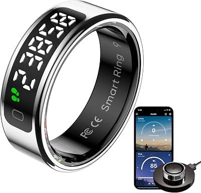 Smart Ring with Screen Heart Rate Monitor Sleep Tracker Fitness Step Counter Calories Health Anillo Inteligente Tasbih Finger Counter Remote Camera Smart Rings for Men Women