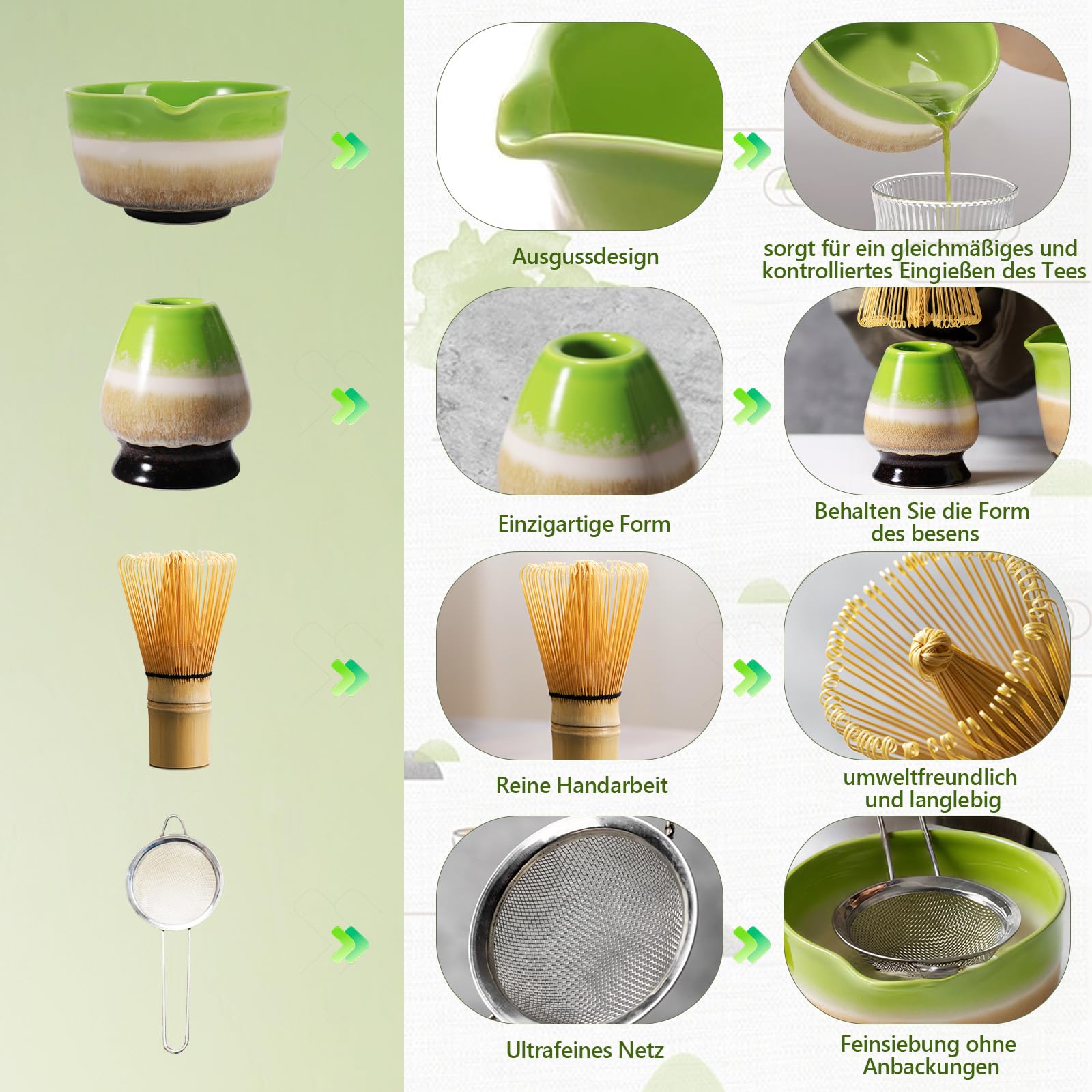 VZXZXE Lot de 6 balais à matcha - Fouet à matcha - Cuillère à matcha VZXZXE Lot de 6 balais à matcha - Fouet à matcha - Cuillère à matcha