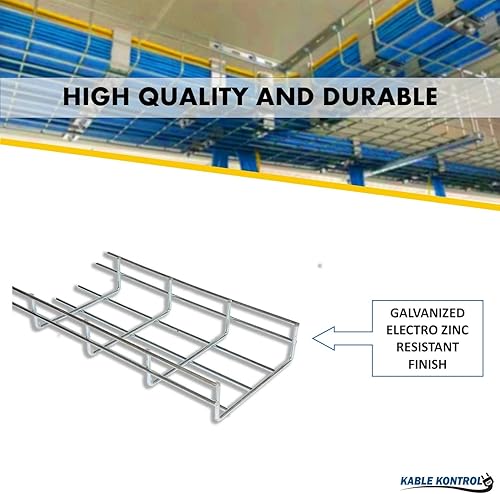 Miniatura 4 de Kable Kontrol Ganchos para colgar  Accesorios para techo y colgar  Bandeja de malla de alambre para organización de cables, cesta de cables, acero