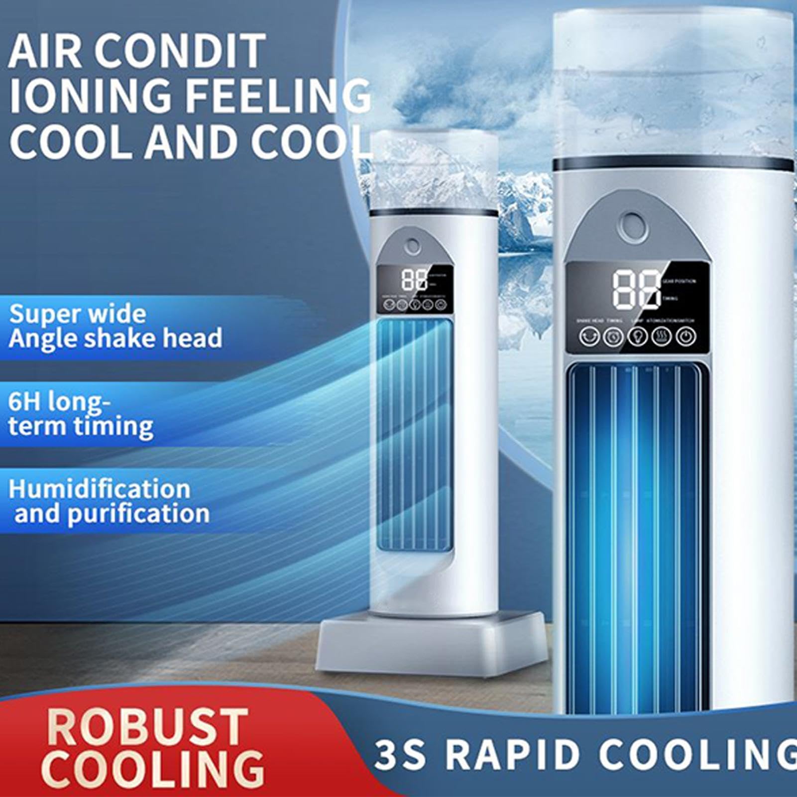 Ventilador De Torre Sobremesa Soplador Silencioso Sin Aspas 6 Velocidades | Ventilador Oscilante 110 Grados Para Dormitorio Para Hombres Mujeres Interior Escritorio Hogar Oficin