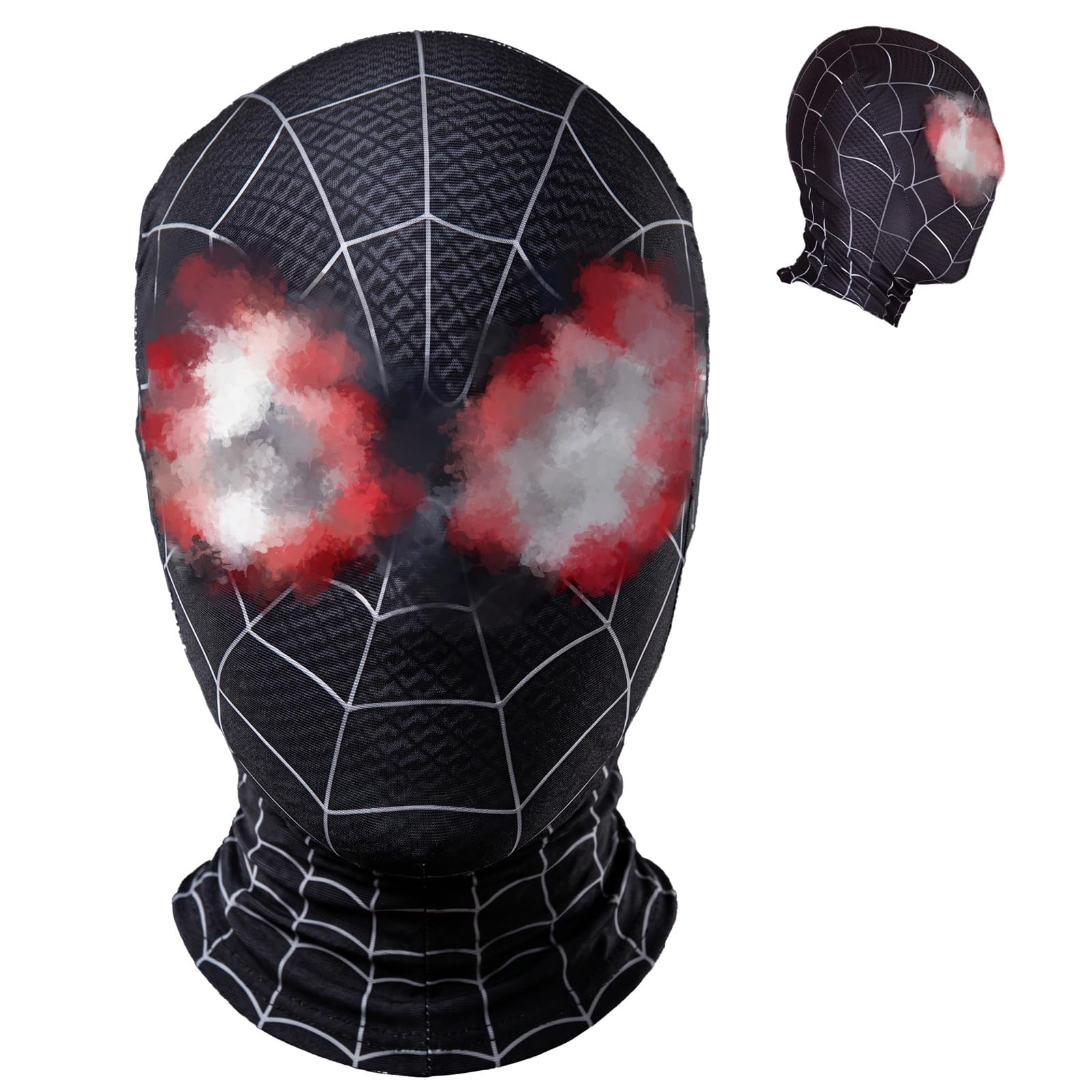 NTGFU Spider Mask with Lenses & Invisible Zip - Adult Fancy Dress Accessory, Halloween Costume Prop for Masquerade, Carnival & Fan Gifts