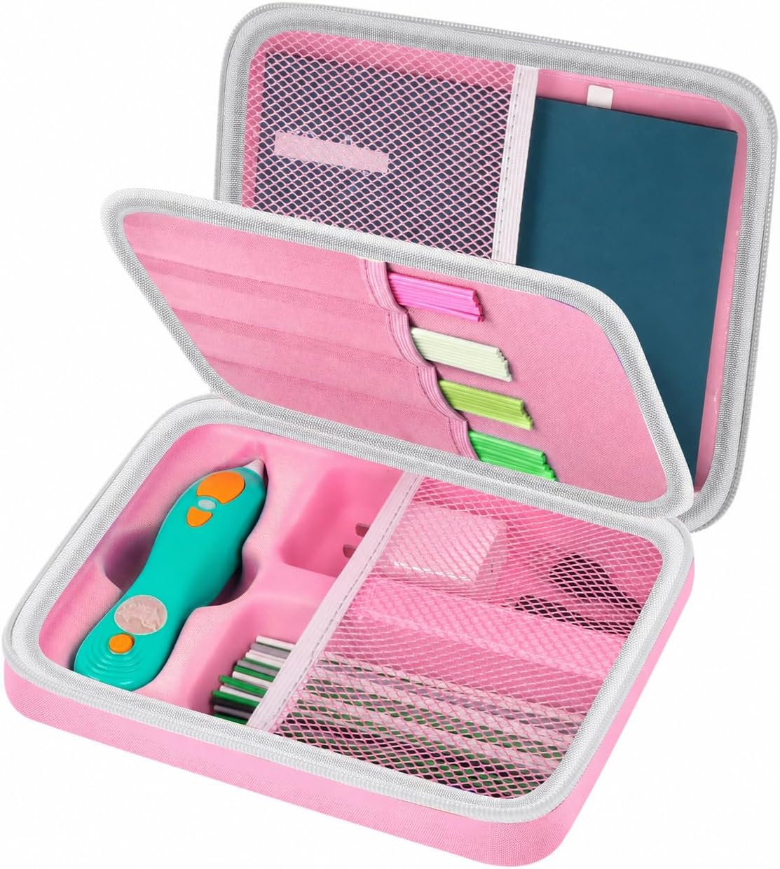 casmilee Case Compatible with 3Doodler Start+ Essentials 3D Pen Set for Kids, Art Activity Set Storage for Educational STEM Toy, Hold Plastic Filaments Strands- Pink