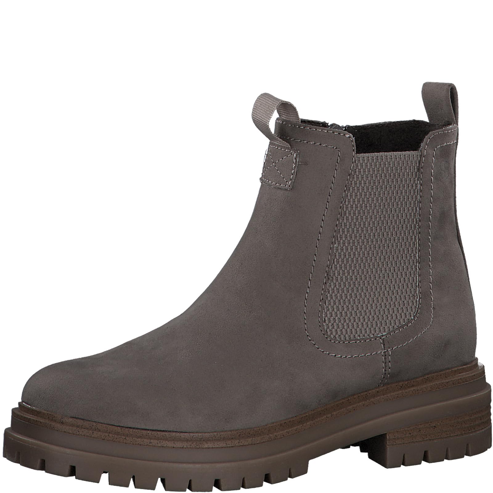 s.Oliver Women's Chelsea Boots with Zip Block Heel, taupe, 4 UK