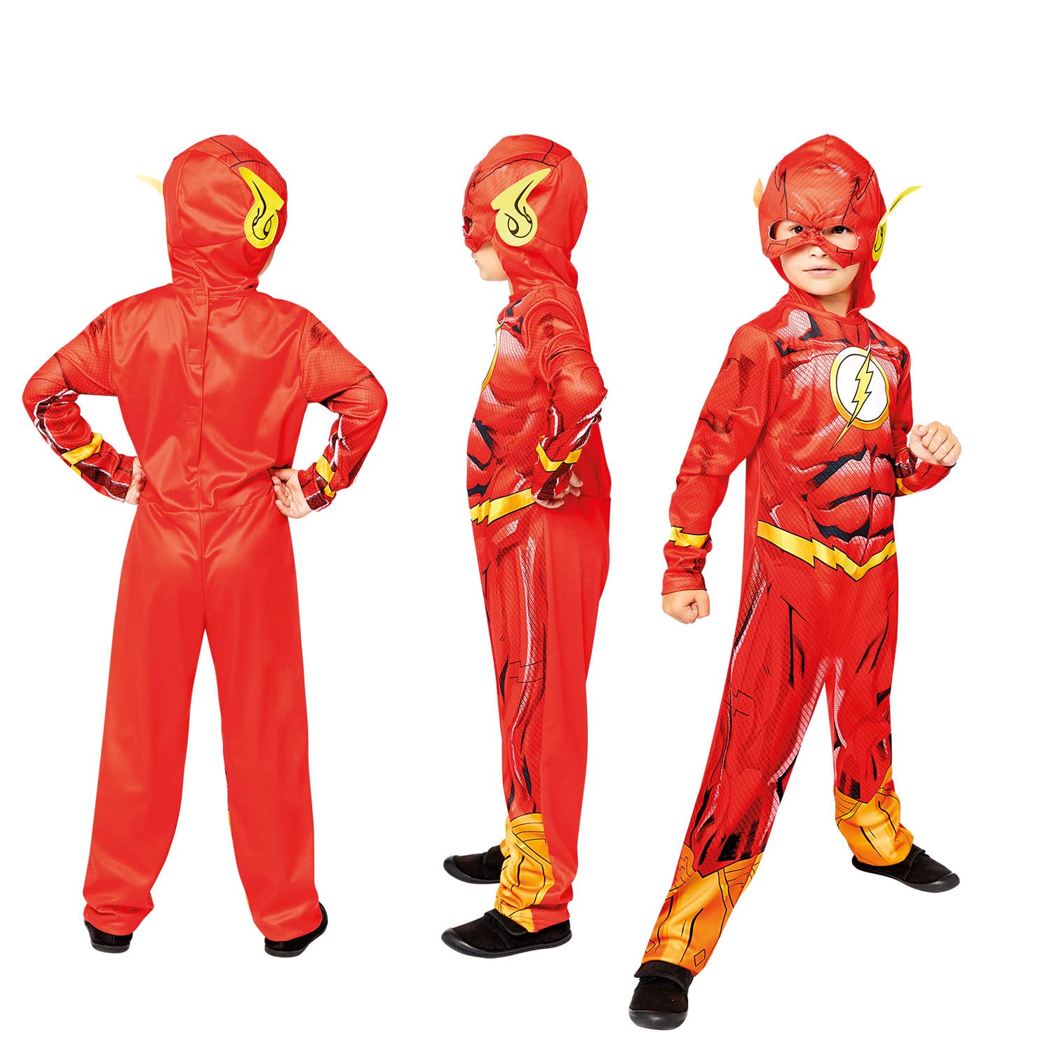 Amscan 9910119 - Oficjalny kostium dla dzieci Warner Bros the Flash Boys Sustainable Fancy Dress Wiek: 6-8 lat