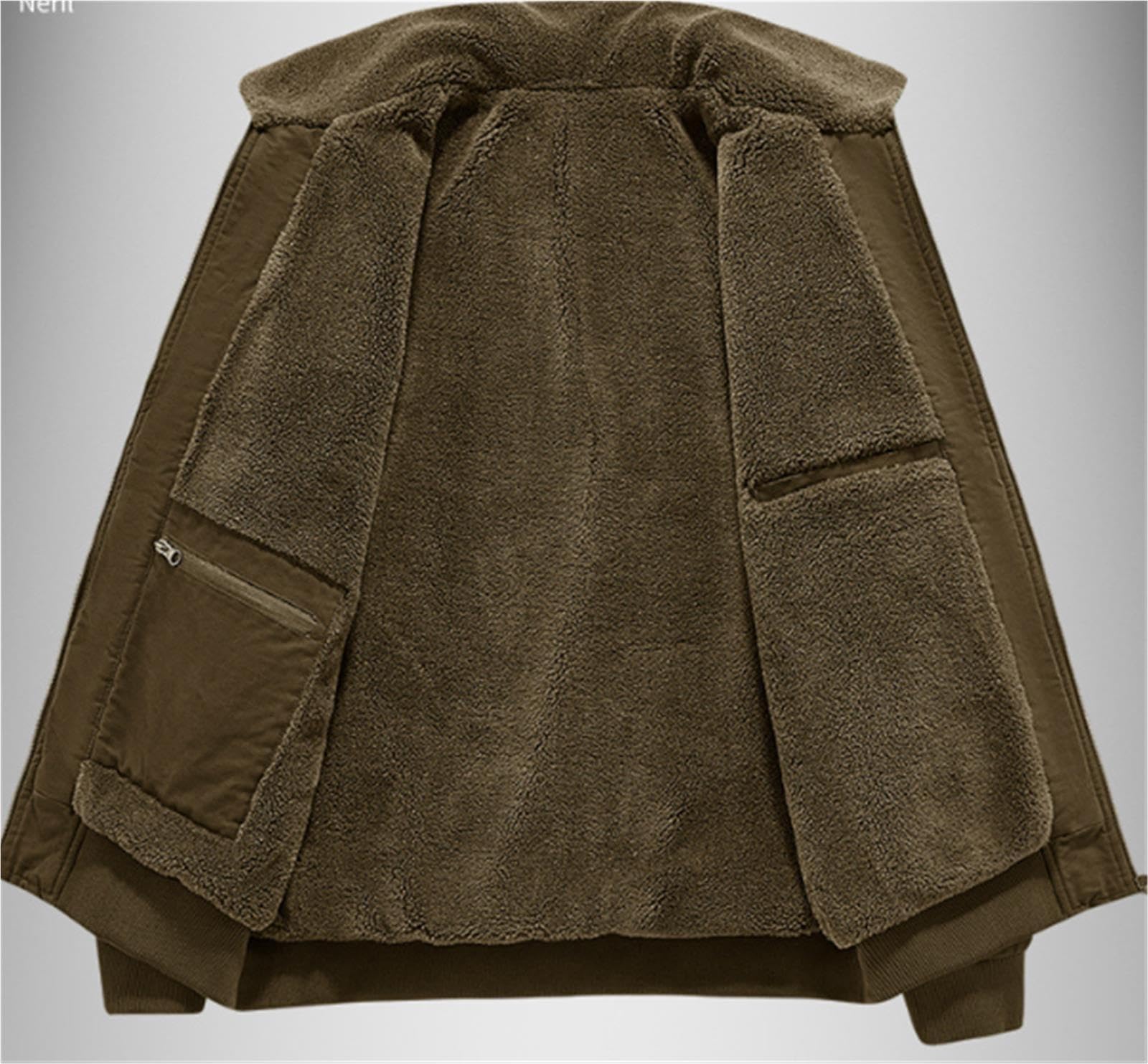 Giacca Bomber Uomo Colletto Sherpa Zip Casual
