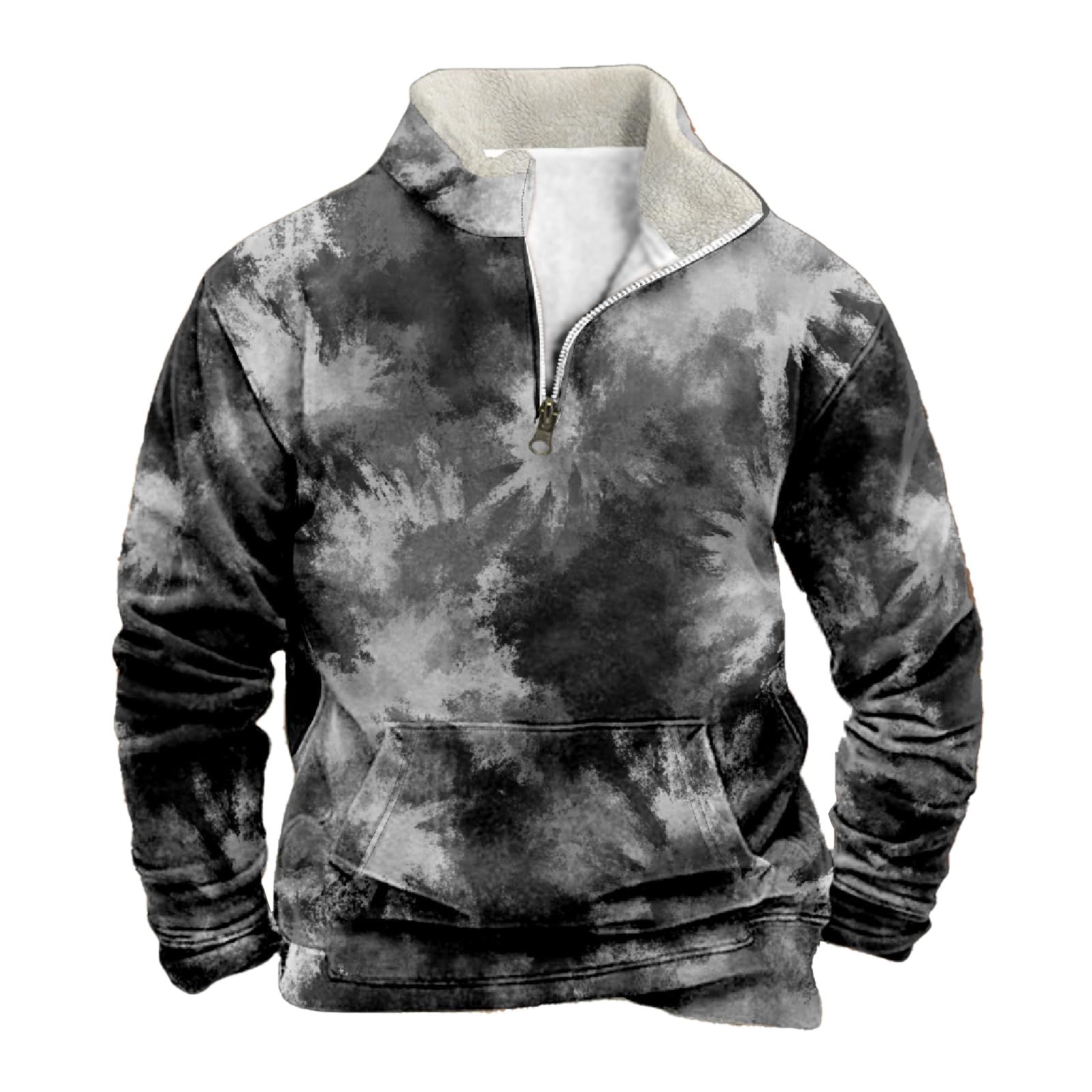 Western Sweatshirts for Men Graphic Fall Winter Big and Tall Collared Warm Fleece Fashion Pullover Sweaters
