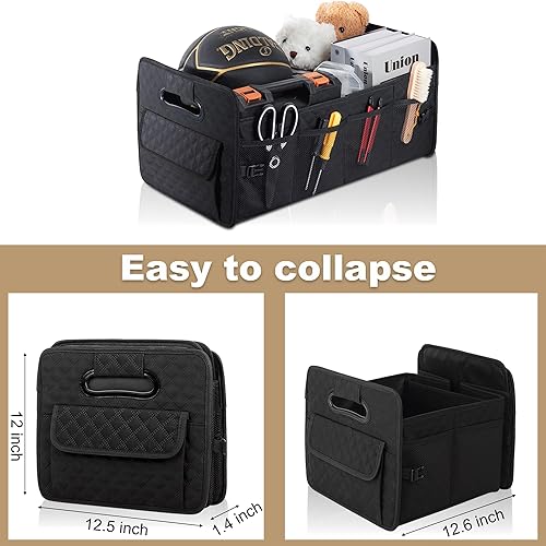 Miniatura 5 de JiatuA - Organizador de maletero para SUV, organizador de almacenamiento plegable con múltiples compartimentos, accesorios de automóvil ajustables