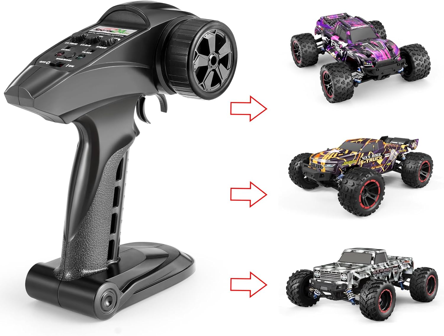 HAIBOXING 1/18 & 1/16 & 1/12TH Scale RC Car Spare Parts Brushless Radio Transmitter, Remote Control Trucks Accessories Apply to 18859A & 16890A & 903A (E770C)