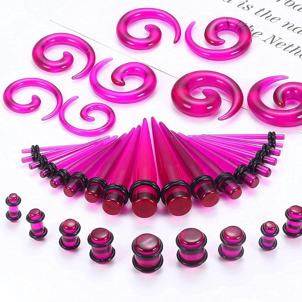 Kit Allungamento Orecchie 80 Pezzi - Conici, Tappi E Tunnel In Acrilico E Silicone, Da 14G A 00G - Foto 6