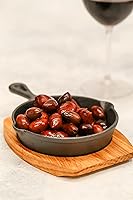 Vista 6 de Artesa Sartén pequeña de hierro fundido, antiadherente, con tabla de servir de madera, sartén con soporte, para fajitas, barbacoa, tortilla, tapas