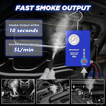 MR CARTOOL T100 Vacuum Smoke Tester with Built-in Air Pump, 10 psi Pressure
