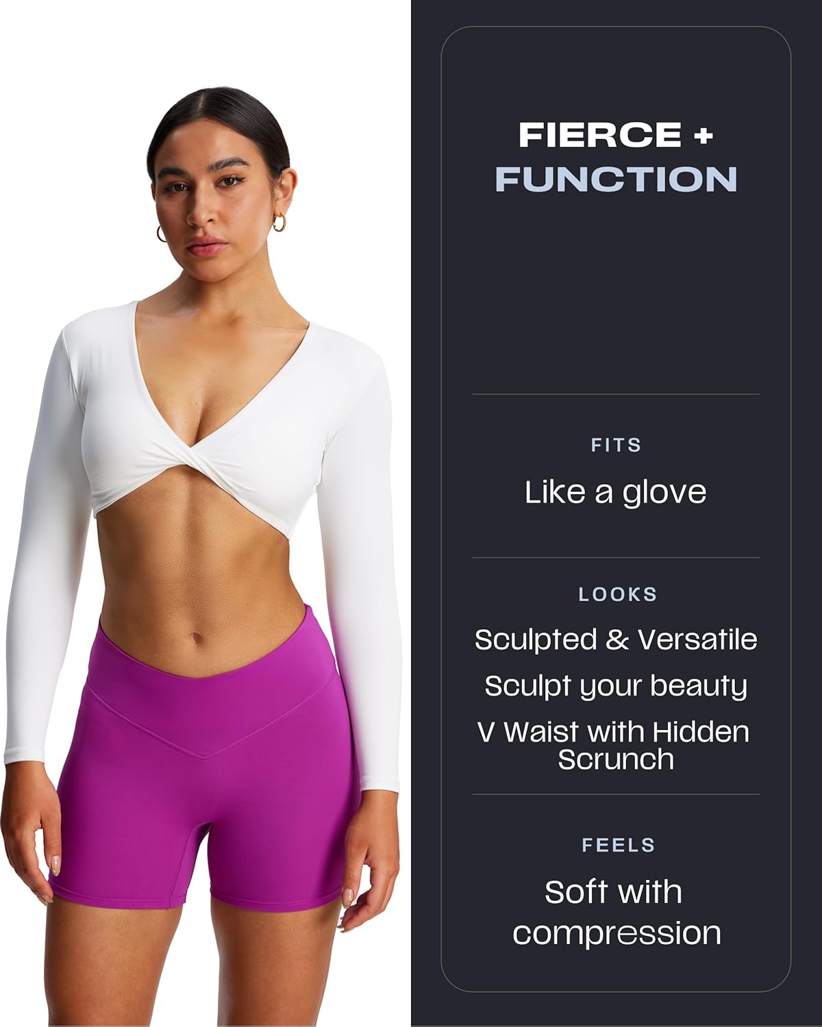 Aoxjox Vanity Workout Biker Shorts for Women V Waist Tummy Control High Waisted Hidden Scrunch Running Yoga Short 4.5" - Image 3