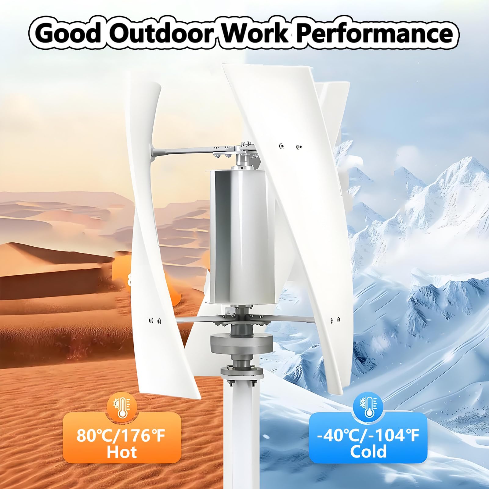 5000W Aerogenerador Domestico Vertical 3 Palas, Kit de Turbina Eólica en Espiral, Turbina Eólica Trifásica con Controlador, para Equipos de Energía Industrial White-220V
