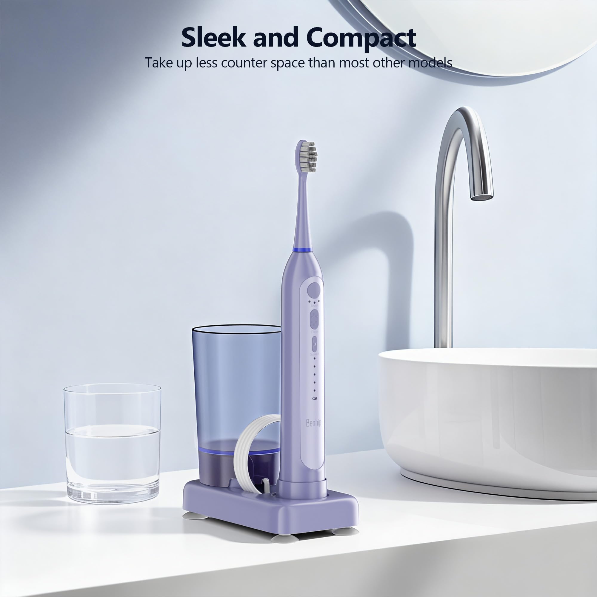 Cepillo de dientes eléctrico con hilo dental combinado para cepillado de dientes y hilo dental, cepillo de dientes eléctrico sónico para adultos, hilo dental inalámbrico para el hogar y viajes