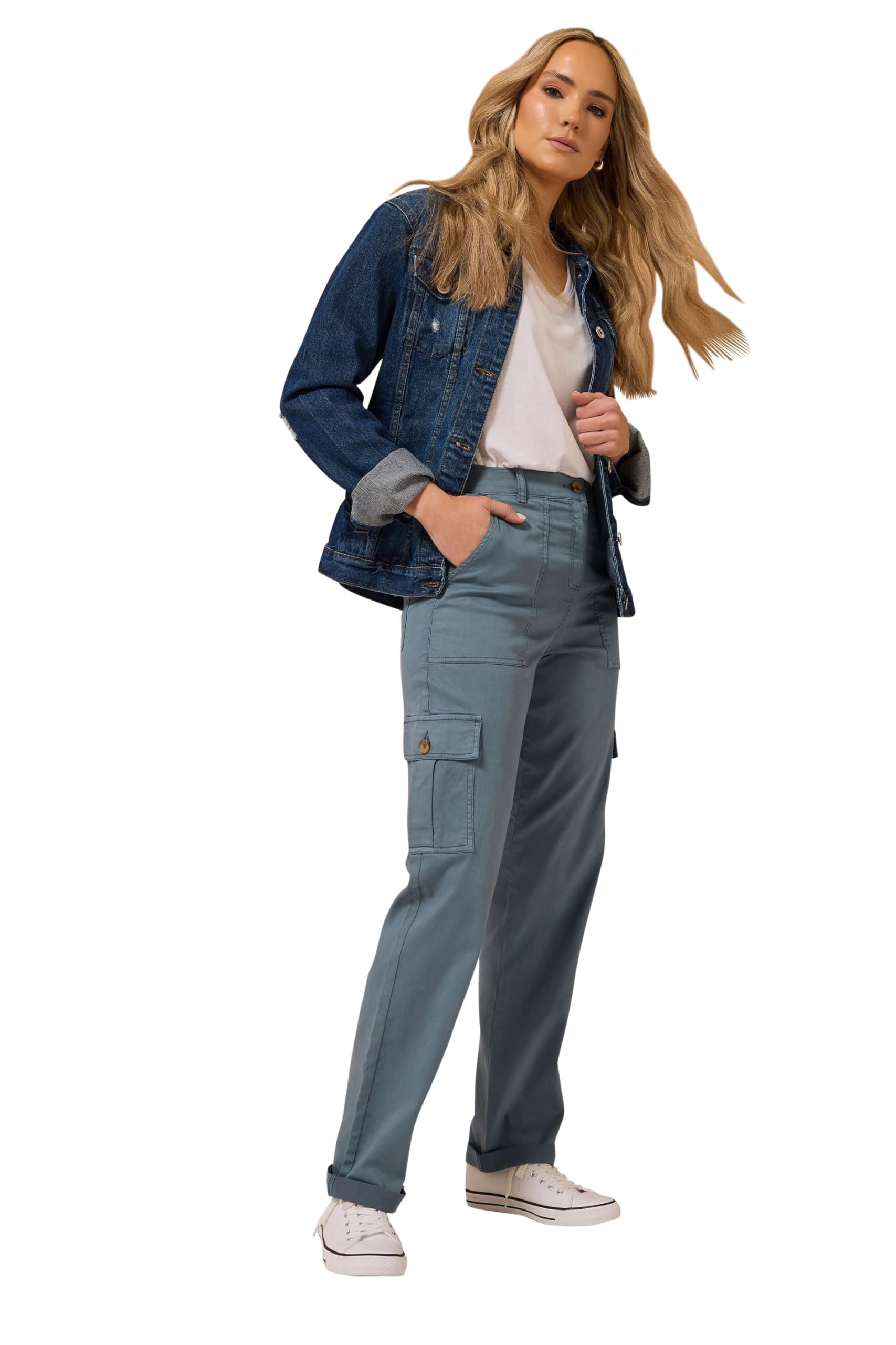 Long Tall Sally - LTS Made for Good Tall Cargo Chino Jeans - Women's Blue