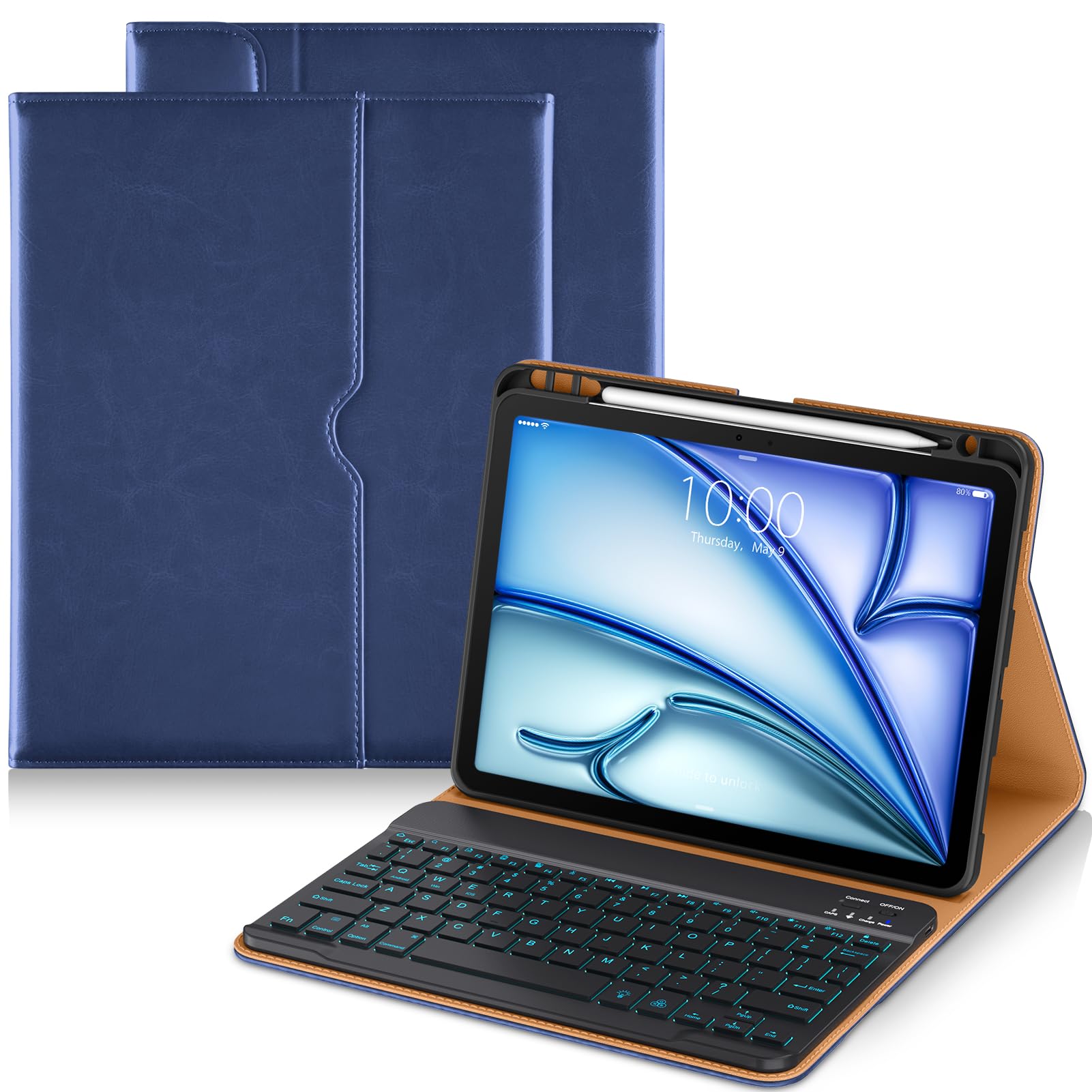 DTTO Keyboard Case for iPad Air 11 Inch M4/M3/M2 (2026/2025/2024), Blue