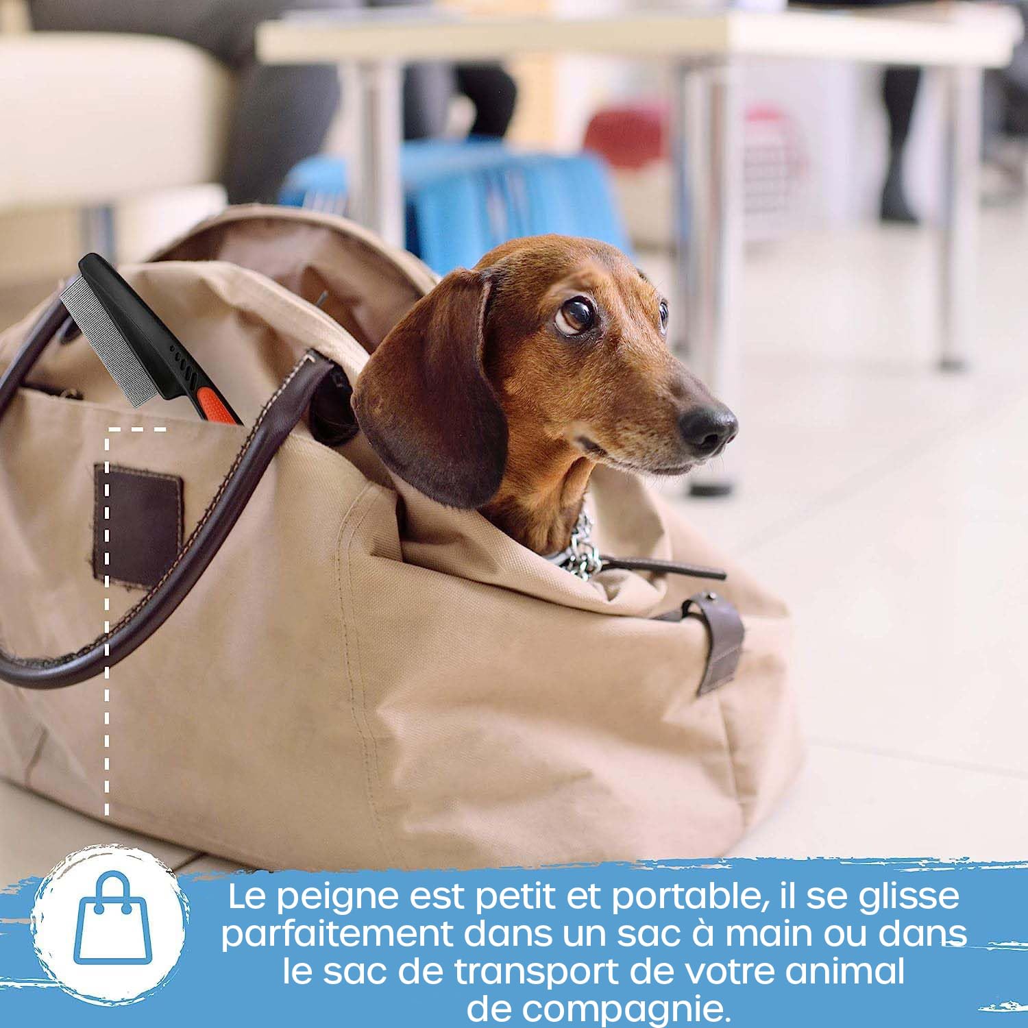 volila Peigne Anti Puces Chien - Peigne Anti Puces pour Chat 15 cm - Dents Fines pour Protéger Votre Animal des Puces & Tiques - Peigne Chat Technologie Douce & Sûre