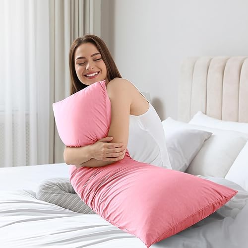 Miniatura 6 de WhatsBedding Almohada corporal de espuma viscoelástica con funda de algodón transpirable con cremallera, almohada de cuerpo completo para adultos,