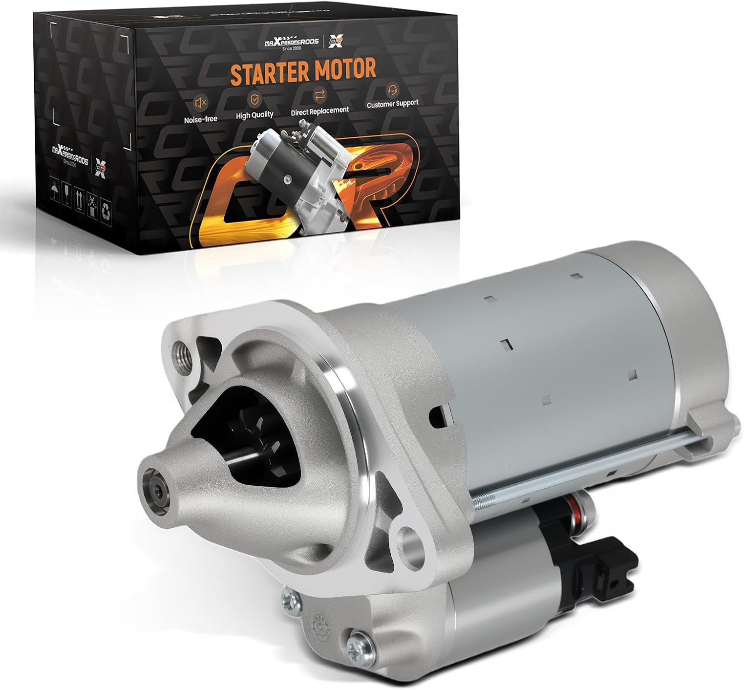 maXpeedingrods Starter Motor for Toyota Corolla, Matrix & for Pontiac Vibe 2003-2008, 1.8L L4 Engine, 1.6KW 12V Clockwise 10 Teeth, Replace# 17841N, 28100-0D080, 28100-22090