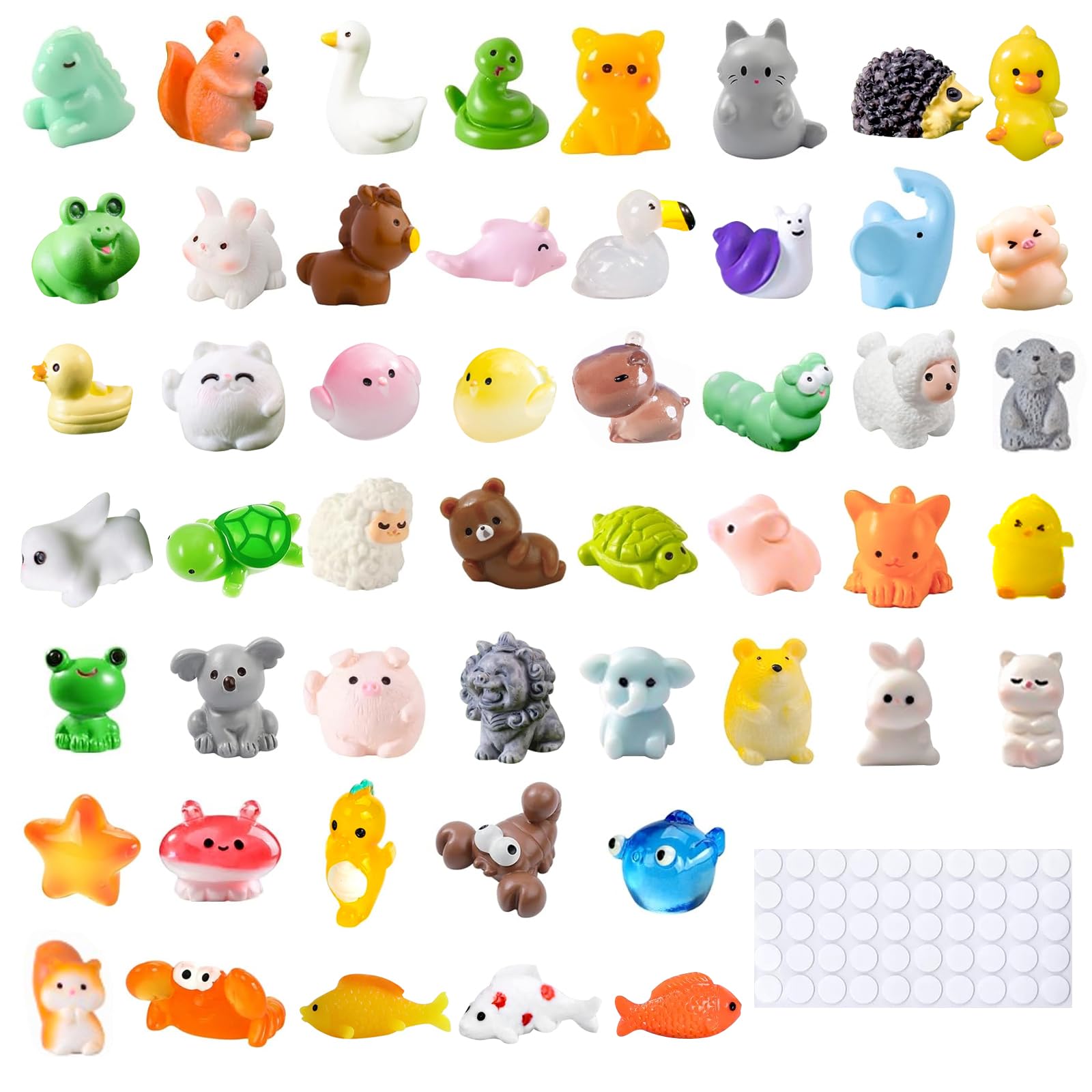 Lot De 133 Mini Animaux En Résine Phosphorescents – 20 Styles – Pour Jardin Féérique, Aquarium, Micro Paysage – Dès 3 Ans Avec Adulte