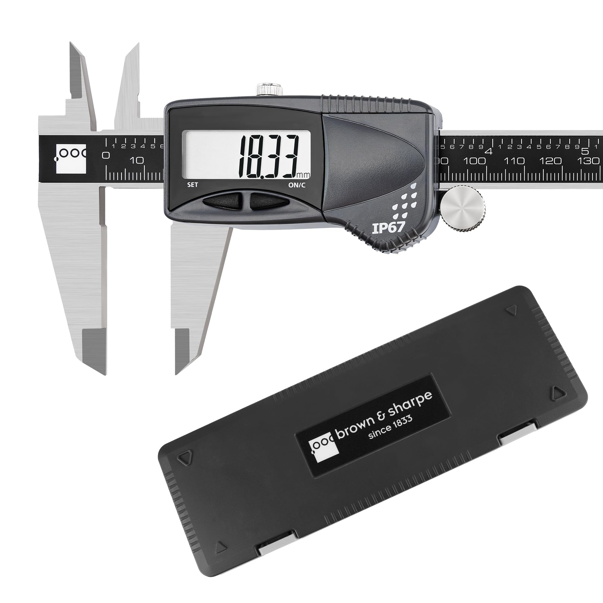 Suwmiarka cyfrowa, suwmiarka cyfrowa ze stali nierdzewnej 8" z rozdzielczością 0,0005"/0,01 mm, IP67, elektroniczna suwmiarka do laboratorium, fabryki, do samodzielnego montażu