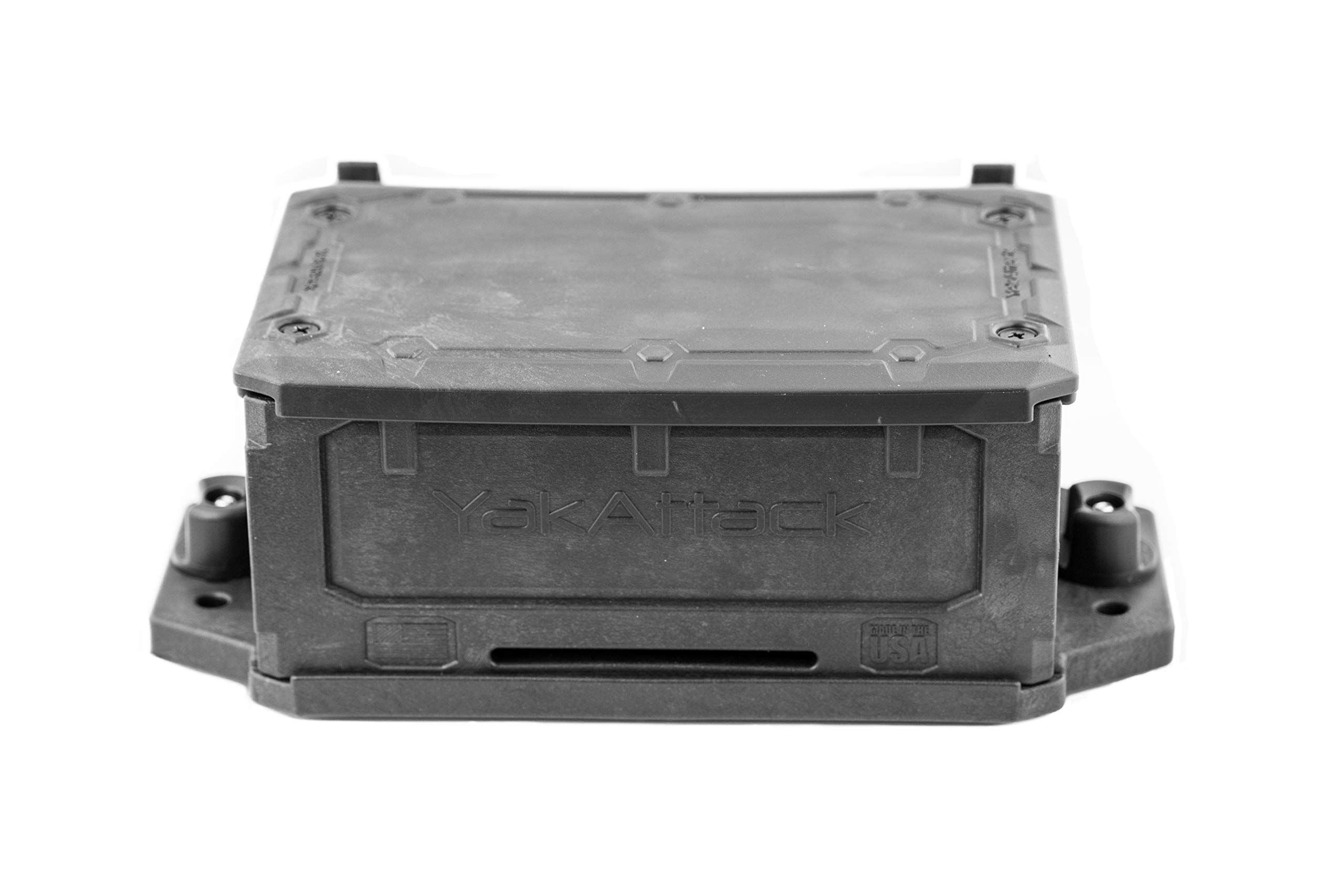 YakAttack CellBlok Track Mounted Battery Box for Fish Finders | Quick-Release Battery Storage & Mounting Platform | Fits GearTrac & Most Kayak Track Systems