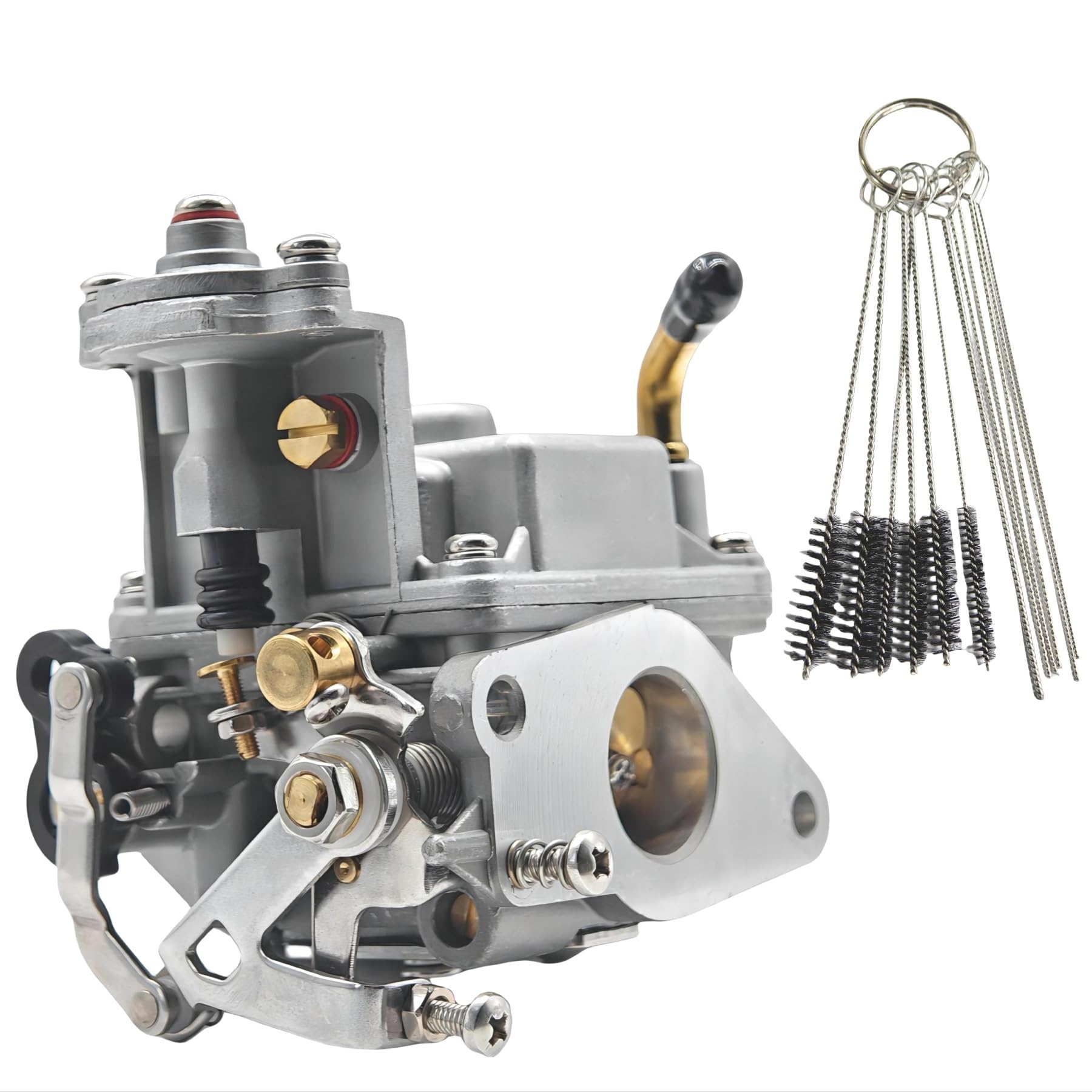 JLM MARINE 895110T11 Carburetor Bundle with Cleaning Brush for Mercury Mariner 4 Stroke 8HP 9.9HP Outboard Motors 3303-8M0104462 1300-8M0167272