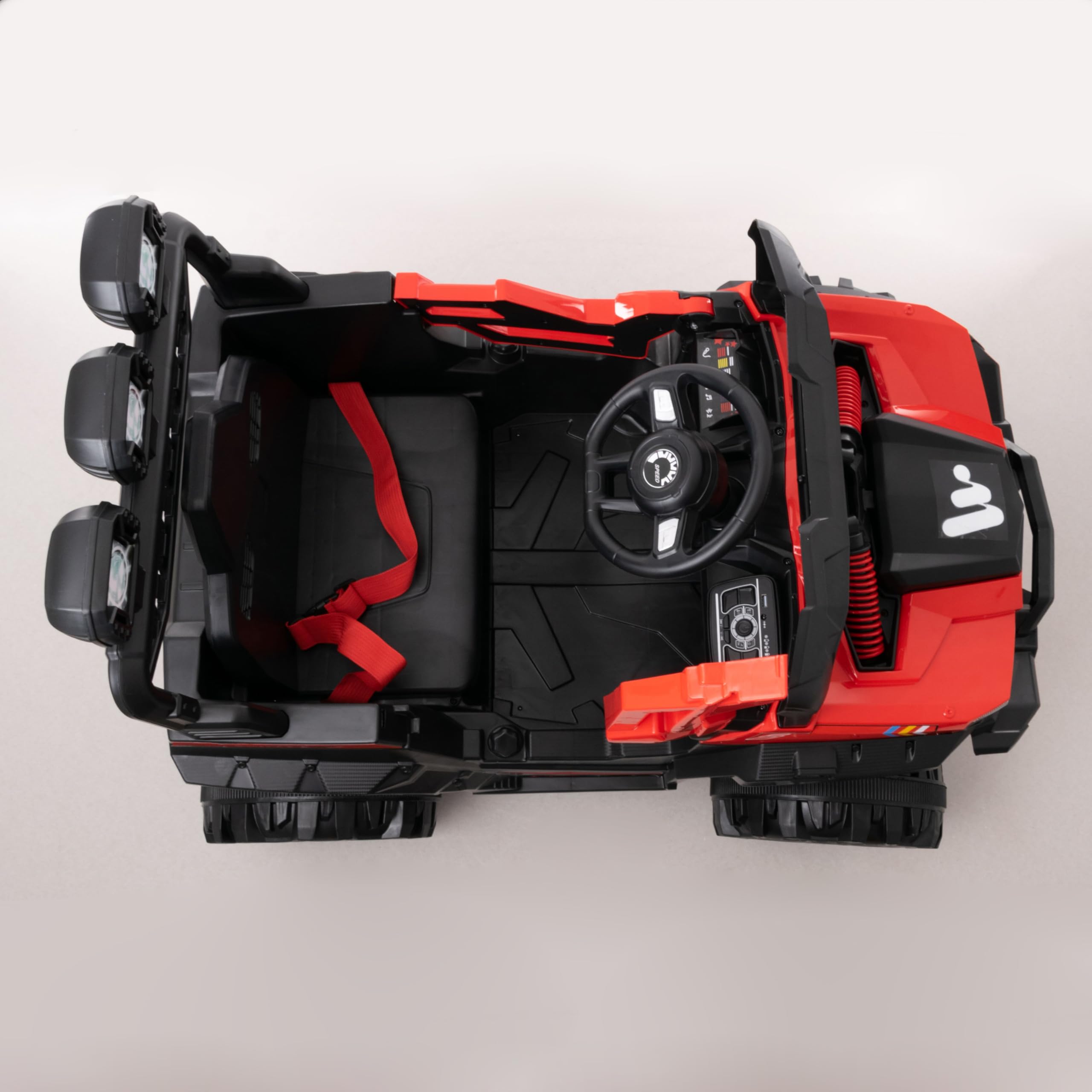 WITIT Auto Automobile ELETTRICA Radiocomandata ATV off-Road per Bambino Bambina Bambini XSD-1265 12V 4,5Ah Blu o Rossa 2 Motori, Bluetooth, USB, LED, Telecomando, carico Max 30 kg (Rosso)