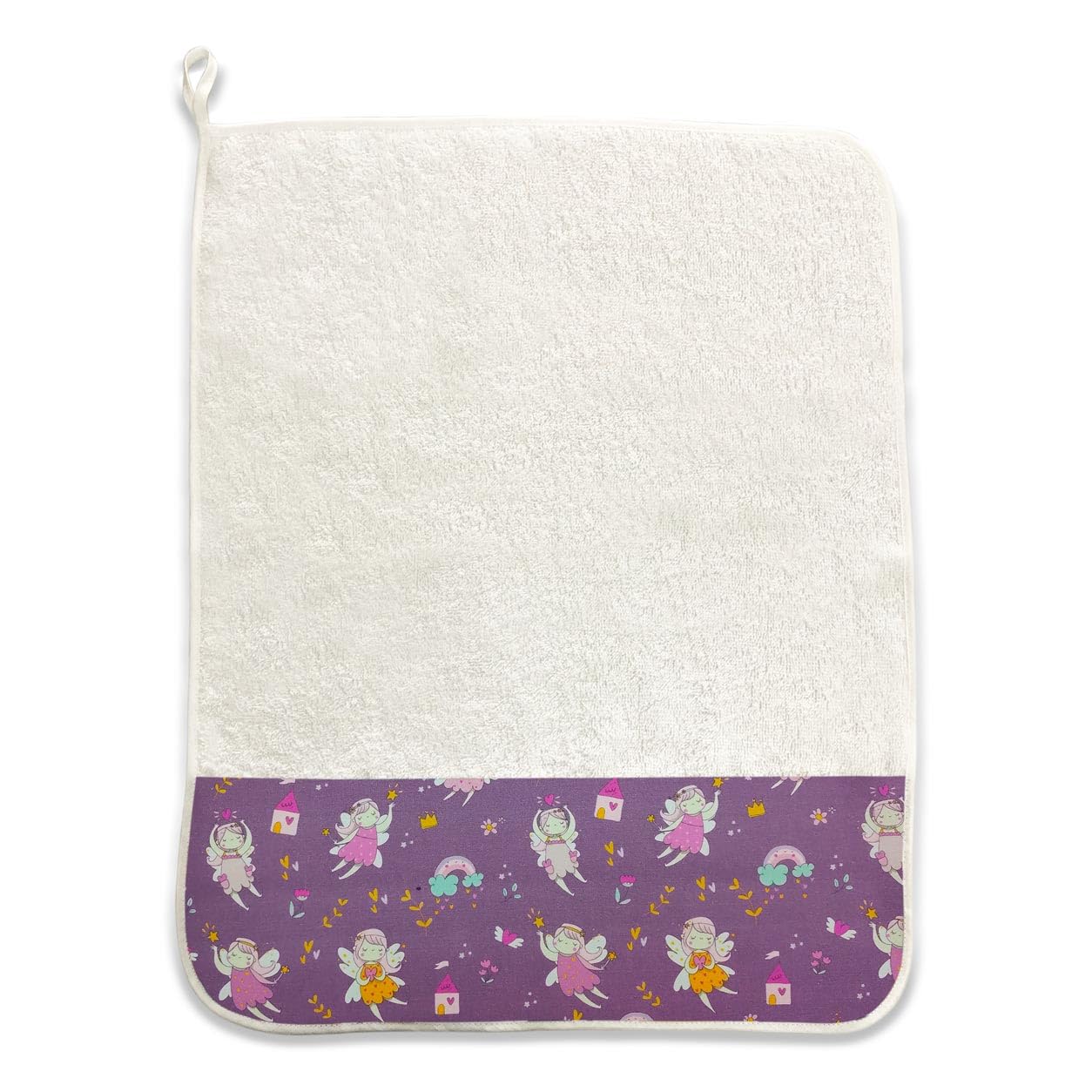 Panini Tessuti Large towel in pure cotton terry for baby food - lunch - snack in kindergarten size 43 x 54 cm Fantasy Fatine