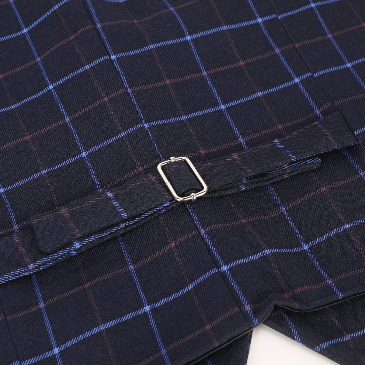 Allthemen - Traje para Hombre, Formal, a Cuadros, Ajustado, Traje de 3 Piezas para Boda de Negocios