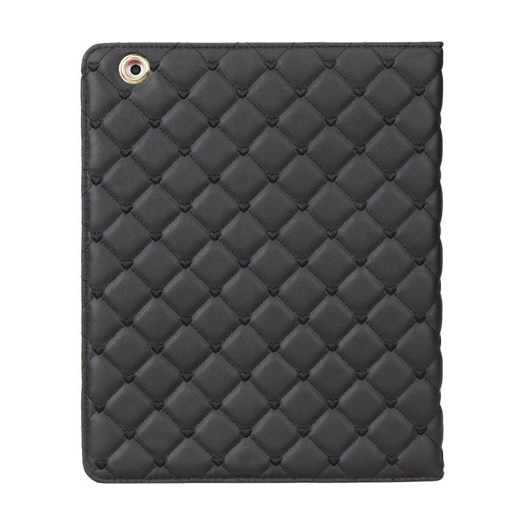 IDEGG Case for iPad 2 3 4 (Black with Love Embroidery, iPad 2/3/4)