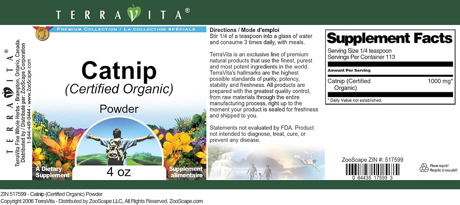 Catnip (Certified Organic) Powder (4 oz, ZIN: 517599) - 3 Pack