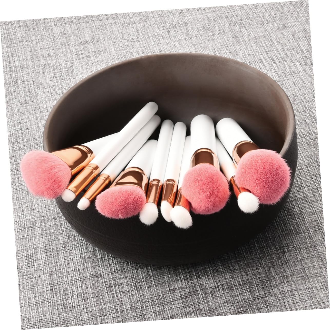 10 piezas Brochas de Maquillaje Profesional con Mango de Madera y Cerdas de Pelo de Pinceles para Rostro Polvos Rubor Sombras y Correctores Suaves y Duraderos para Diario y Viaje