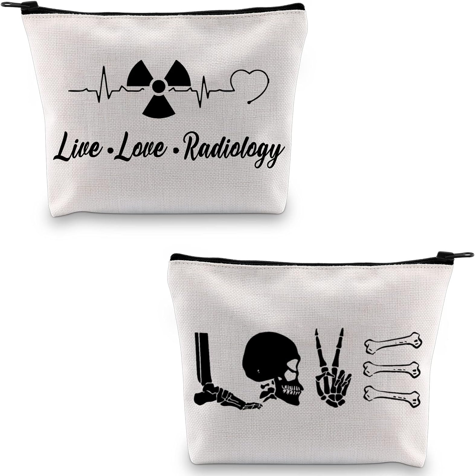 G2TUPRadiologic Technologists Gift X-Ray Tech Cosmetic Makeup Bag Live Love Radiology Radiographer Organizer (Live Love Radiology)