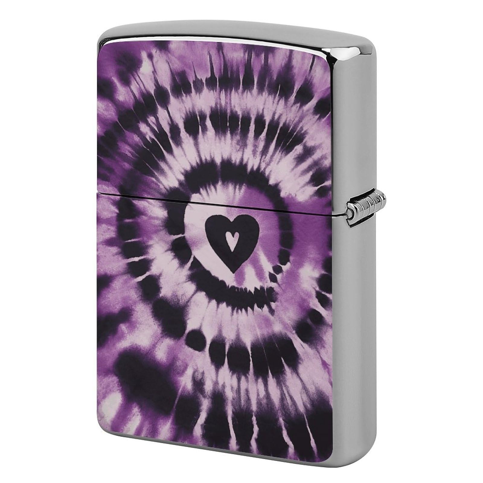 Purple Tie Dye Lighter Case Cover Vintage Metal Lighter Sleeve Reusable Lighter Protective Cover Decorative Lighter Holder Birthday Gifts for Men Women