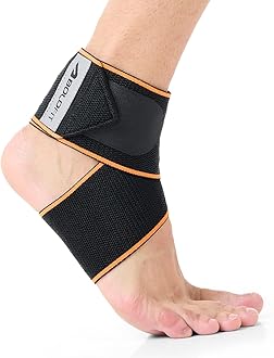 Boldfit Premium Ankle Support Wrap for Men Ankle Support for Pain Relief Compression Brace for Injuries, Ankle Protection Strap Helpful In Pain Relief and Quick Recovery (free Size) Black-Ankle Wrap