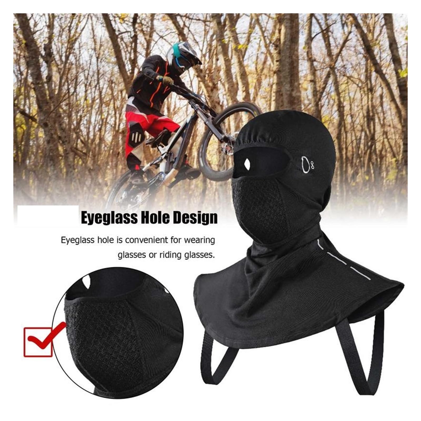 Pasamontañas Pasamontañas de invierno, cubierta facial Unisex, máscaras de esquí a prueba de viento for clima frío, capucha de tela elástica, equipo de nieve for hombres y mujeres, calentador de cuell